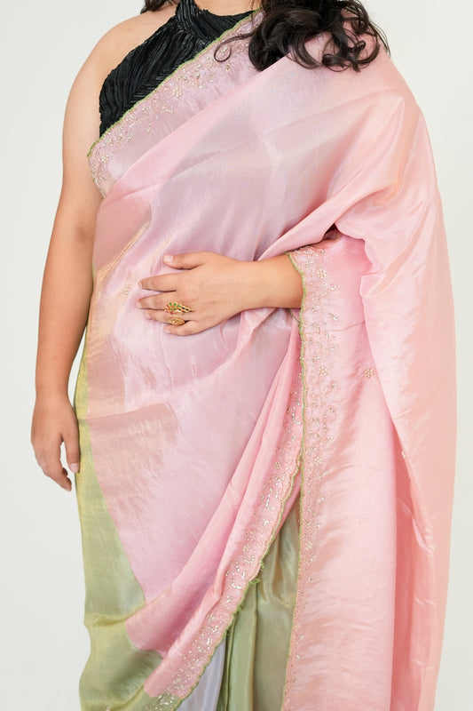 Colourblock Pure Tissue Saree