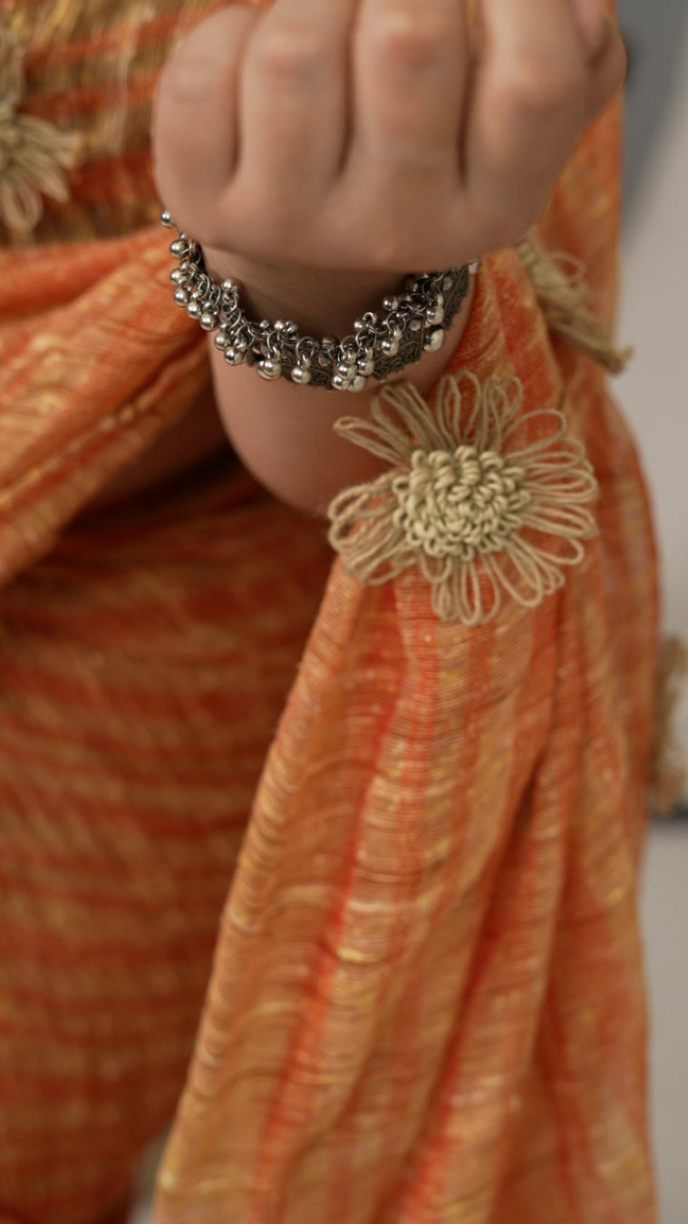 Maati Jute Saree (Orange)