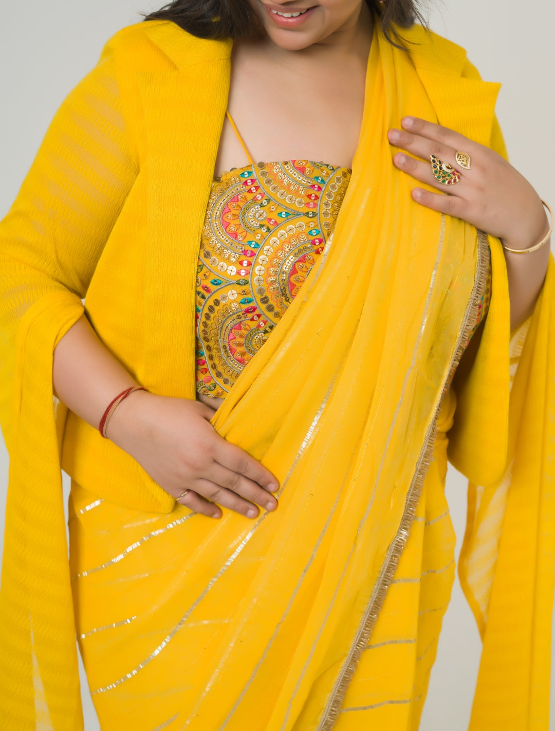 Shagun Ki Haldi Ready to Wear 3 Piece Saree