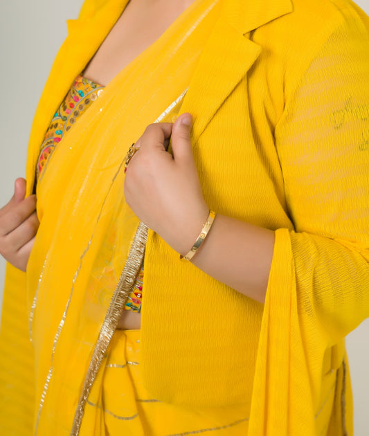 Shagun Ki Haldi Ready to Wear 3 Piece Saree