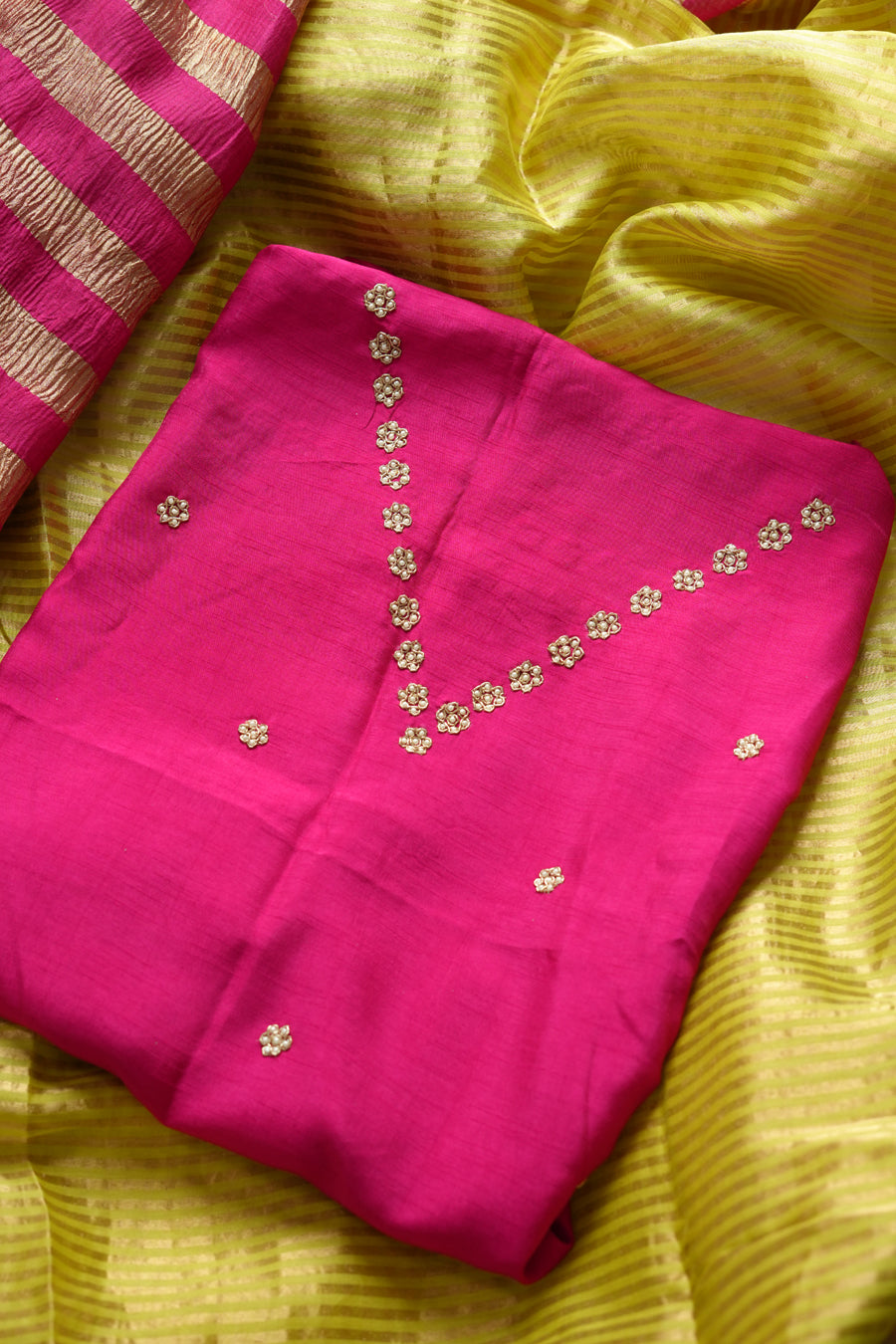 Strawberry Pure Tissue Saree