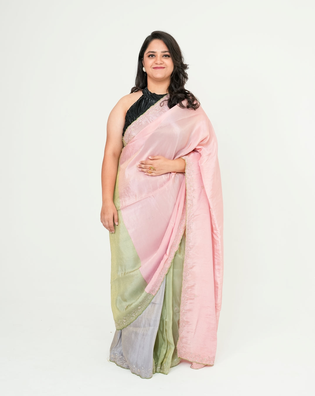 Colourblock Pure Tissue Saree