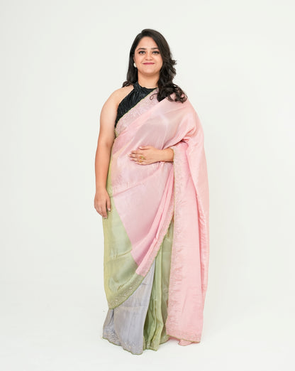 Colourblock Pure Tissue Saree