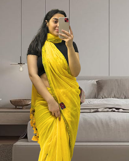 Genda Mul Cotton Saree