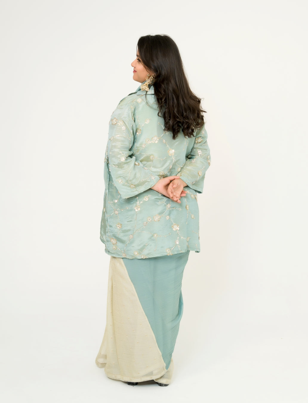 Neelambari Crush Tissue Saree