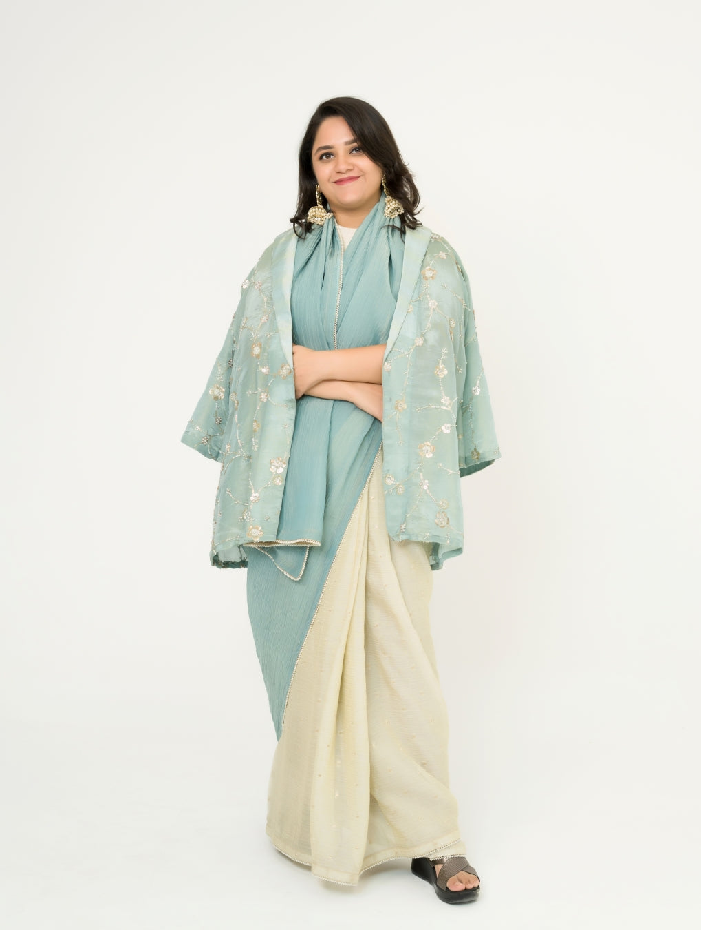 Neelambari Crush Tissue Saree