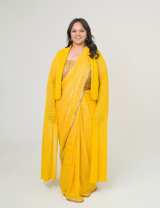 Shagun Ki Haldi Ready to Wear 3 Piece Saree