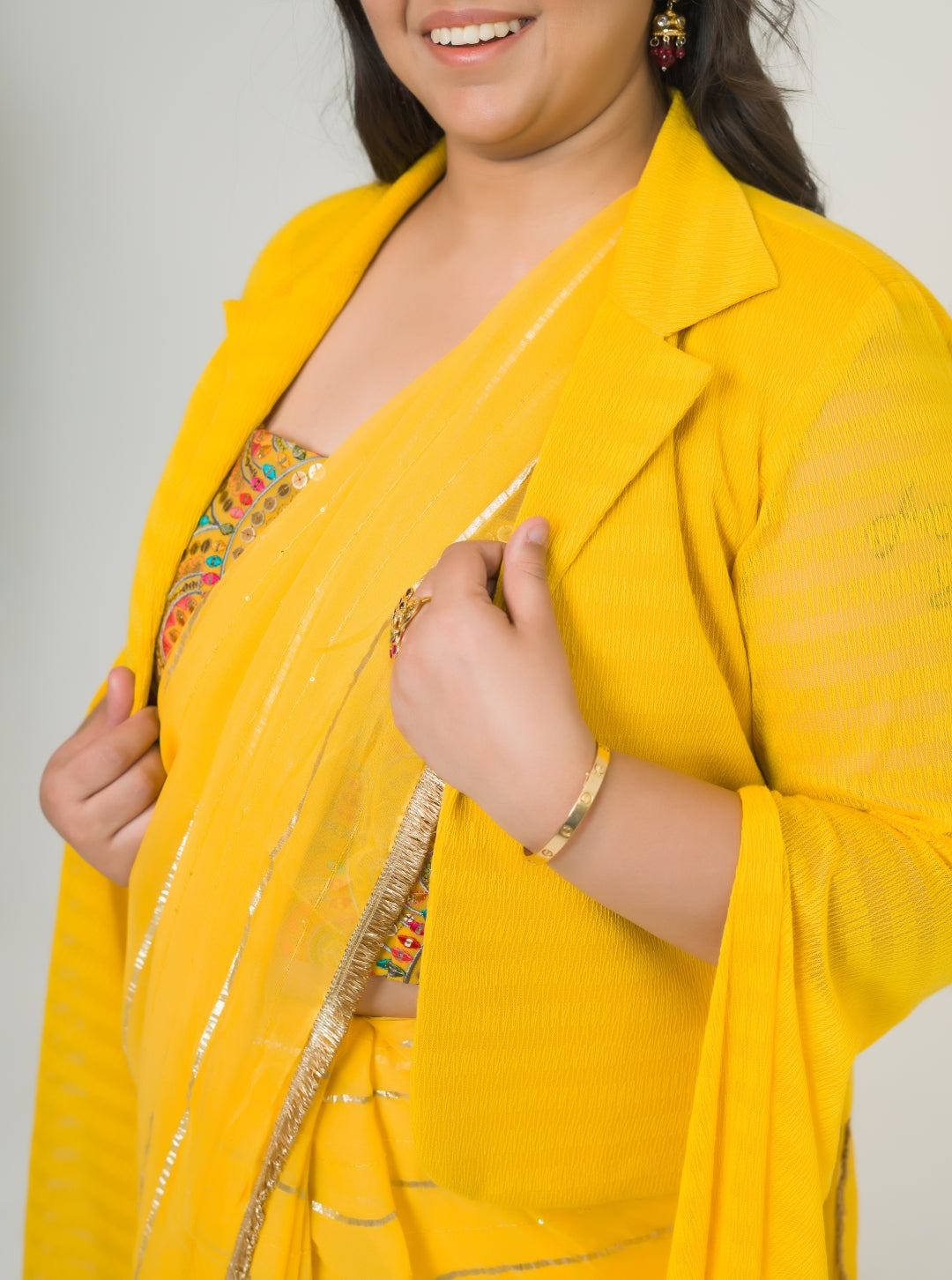Shagun Ki Haldi Ready to Wear 3 Piece Saree